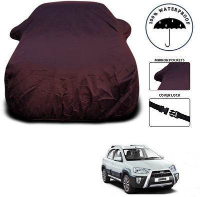 ANTHUB Car Cover For Toyota Etios Cross (With Mirror Pockets)(Maroon)