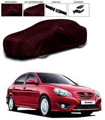 ANTHUB Car Cover For Hyundai Verna Transform (With Mirror Pockets)(Maroon)