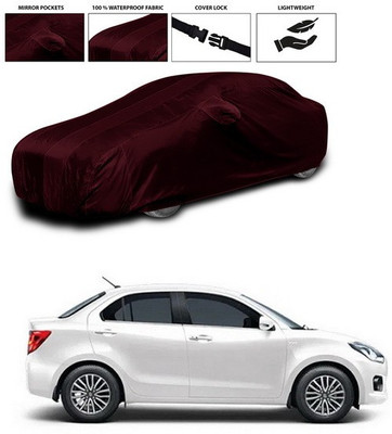 ANTHUB Car Cover For Maruti Suzuki Dzire (With Mirror Pockets)(Maroon)