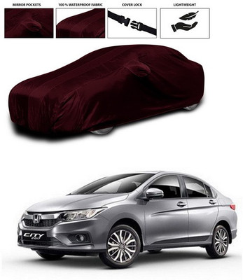 ANTHUB Car Cover For Honda City i-Dtec (With Mirror Pockets)(Maroon)