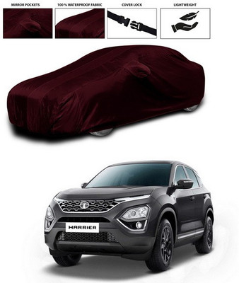 ANTHUB Car Cover For Tata Harrier (With Mirror Pockets)(Maroon)