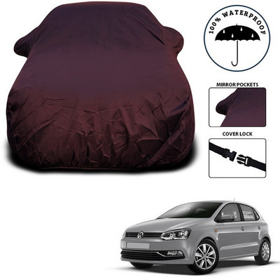 SEBONGO Car Cover For Volkswagen Polo Equisite (With Mirror Pockets)(Maroon)