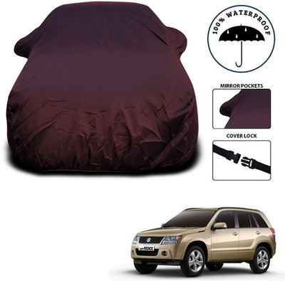 SEBONGO Car Cover For Maruti Suzuki Grand Vitara (With Mirror Pockets)(Maroon)
