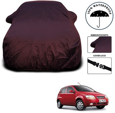 SEBONGO Car Cover For Chevrolet UVA (With Mirror Pockets)(Maroon)