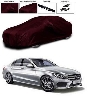 ANTHUB Car Cover For Mercedes Benz C220 (With Mirror Pockets)(Maroon)