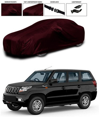 SEBONGO Car Cover For Mahindra TUV300 Plus Facelift (With Mirror Pockets)(Maroon)