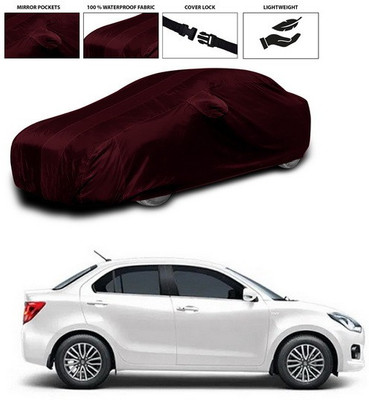 ANTHUB Car Cover For Maruti Suzuki Dzire (With Mirror Pockets)(Maroon)