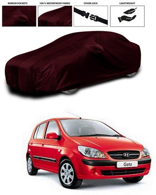 ANTHUB Car Cover For Hyundai Getz Prime (With Mirror Pockets)(Maroon)