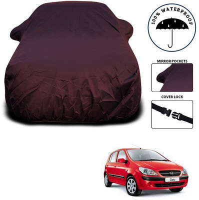 ANTHUB Car Cover For Hyundai Getz Prime (With Mirror Pockets)(Maroon)