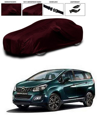 ANTHUB Car Cover For Mahindra Marazzo (With Mirror Pockets)(Maroon)