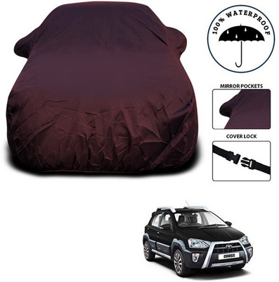 ANTHUB Car Cover For Toyota Etios Cross (With Mirror Pockets)(Maroon)