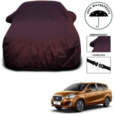 ANTHUB Car Cover For Nissan Go+ (With Mirror Pockets)(Maroon)