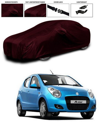 SEBONGO Car Cover For Maruti Suzuki A-Star (With Mirror Pockets)(Maroon)