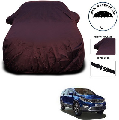 ANTHUB Car Cover For Tata Hexa (With Mirror Pockets)(Maroon)