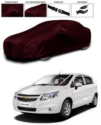 ANTHUB Car Cover For Chevrolet Sail UVA (With Mirror Pockets)(Maroon)