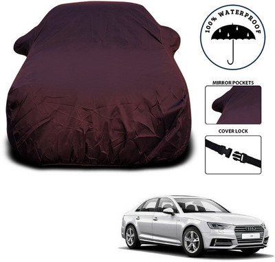 ANTHUB Car Cover For Audi A4 (With Mirror Pockets)(Maroon)