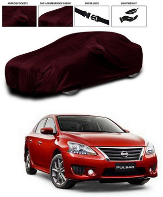 ANTHUB Car Cover For Nissan Pulsar (With Mirror Pockets)(Maroon)