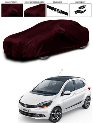 ANTHUB Car Cover For Tata Tiago (With Mirror Pockets)(Maroon)