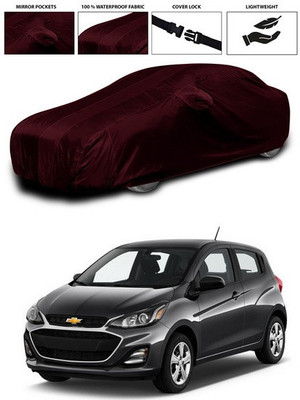 ANTHUB Car Cover For Chevrolet Spark (With Mirror Pockets)(Maroon)