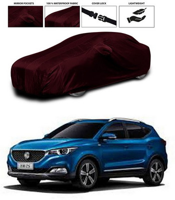 SEBONGO Car Cover For MG Universal For Car (With Mirror Pockets)(Maroon)
