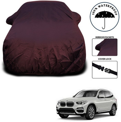 ANTHUB Car Cover For BMW X3 (With Mirror Pockets)(Maroon)