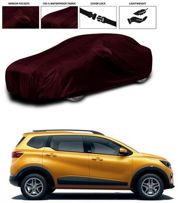 ANTHUB Car Cover For Renault Triber (With Mirror Pockets)(Maroon)