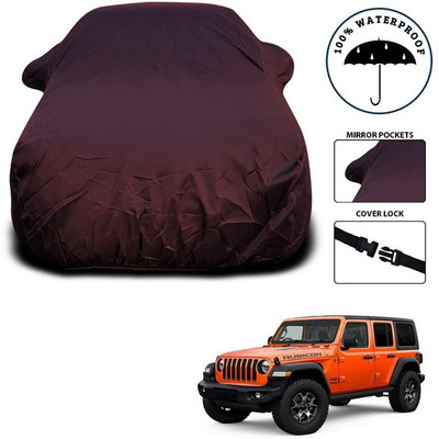 ANTHUB Car Cover For Jeep Wrangler (With Mirror Pockets)(Maroon)