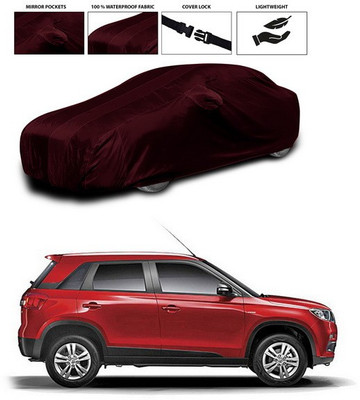 SEBONGO Car Cover For Maruti Suzuki Vitara Brezza Facelift (With Mirror Pockets)(Maroon)