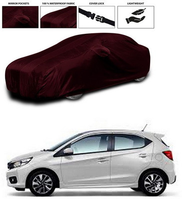 ANTHUB Car Cover For Honda Brio (With Mirror Pockets)(Maroon)