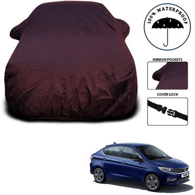 ANTHUB Car Cover For Tata Tigor (With Mirror Pockets)(Maroon)