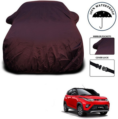 SEBONGO Car Cover For Mahindra eKUV100 (With Mirror Pockets)(Maroon)