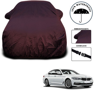 SEBONGO Car Cover For BMW 5 Series (With Mirror Pockets)(Maroon)