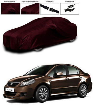 ANTHUB Car Cover For Maruti Suzuki SX4 (With Mirror Pockets)(Maroon)