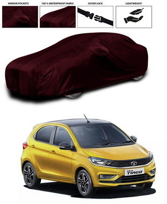 ANTHUB Car Cover For Tata Tiago (With Mirror Pockets)(Maroon)
