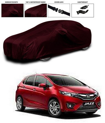 SEBONGO Car Cover For Honda Jazz (With Mirror Pockets)(Maroon)