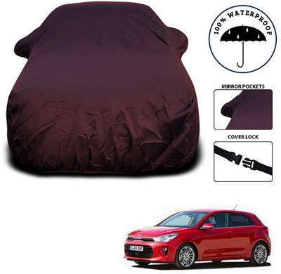 ANTHUB Car Cover For Kia Rio (With Mirror Pockets)(Maroon)
