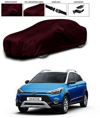 ANTHUB Car Cover For Hyundai i20 Active (With Mirror Pockets)(Maroon)