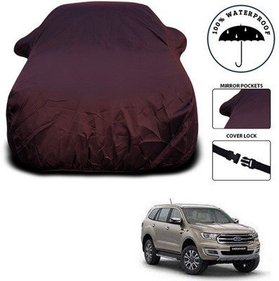 ANTHUB Car Cover For Ford Endeavour (With Mirror Pockets)(Maroon)