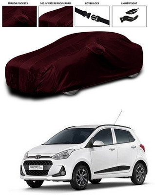 SEBONGO Car Cover For Hyundai Grand i10 (With Mirror Pockets)(Maroon)