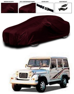 ANTHUB Car Cover For Mahindra Marshal (With Mirror Pockets)(Maroon)