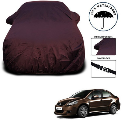 ANTHUB Car Cover For Maruti Suzuki SX4 (With Mirror Pockets)(Maroon)