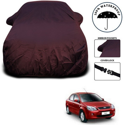 SEBONGO Car Cover For Ford Ikon (With Mirror Pockets)(Maroon)