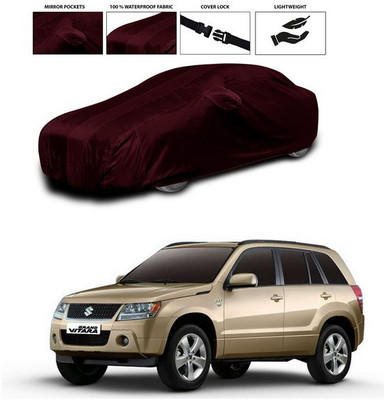 SEBONGO Car Cover For Maruti Suzuki Grand Vitara (With Mirror Pockets)(Maroon)