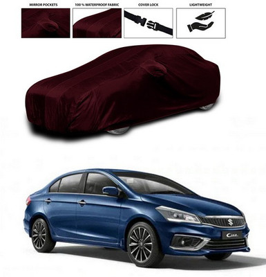 ANTHUB Car Cover For Maruti Suzuki Ciaz (With Mirror Pockets)(Maroon)