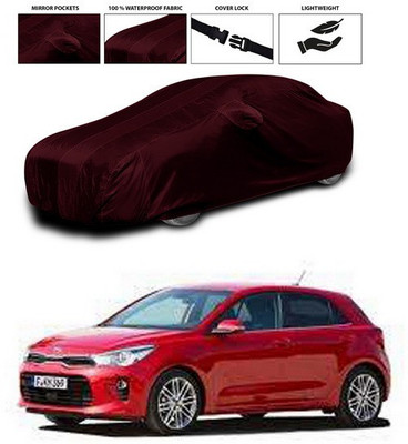 ANTHUB Car Cover For Kia Rio (With Mirror Pockets)(Maroon)