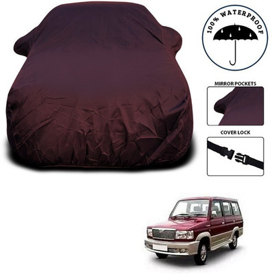 ANTHUB Car Cover For Toyota Qualis (With Mirror Pockets)(Maroon)