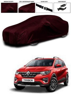 SEBONGO Car Cover For Renault Triber (With Mirror Pockets)(Maroon)