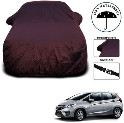 SEBONGO Car Cover For Honda Jazz (With Mirror Pockets)(Maroon)
