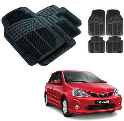 After cars Rubber 3D Mat For  Toyota Etios Liva(Black)