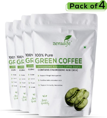 zenulife Green Coffee Beans for Weight Loss Natural & Pure Instant Coffee Coffee Beans(4 x 50 g)